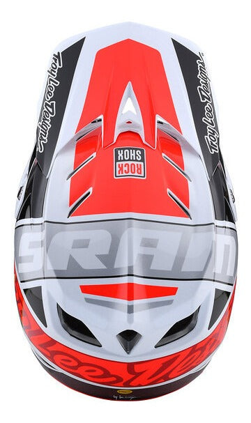 Casco Troy Lee Designs D4 Composite Team Sram White / Glo Red